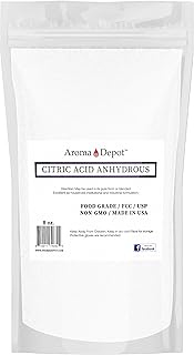 Citric Acid Powder 8 oz. - I Fine Granules I 100% Natural I Food Grade I Flavoring Agent I Non-GMO I FCC/USP I Grade A I for Cheese Making, Bath Bombs, Kosher, Cleaning, Bath Bomb & Soapmaking.