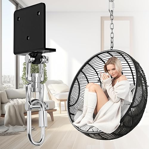 Miniatura 6 de VivaZen Colgador de bolsa pesada para bolsa pesada, montaje en haz de bolsa de boxeo con rotación de 360, soporte de techo para saco de boxeo I-Beam