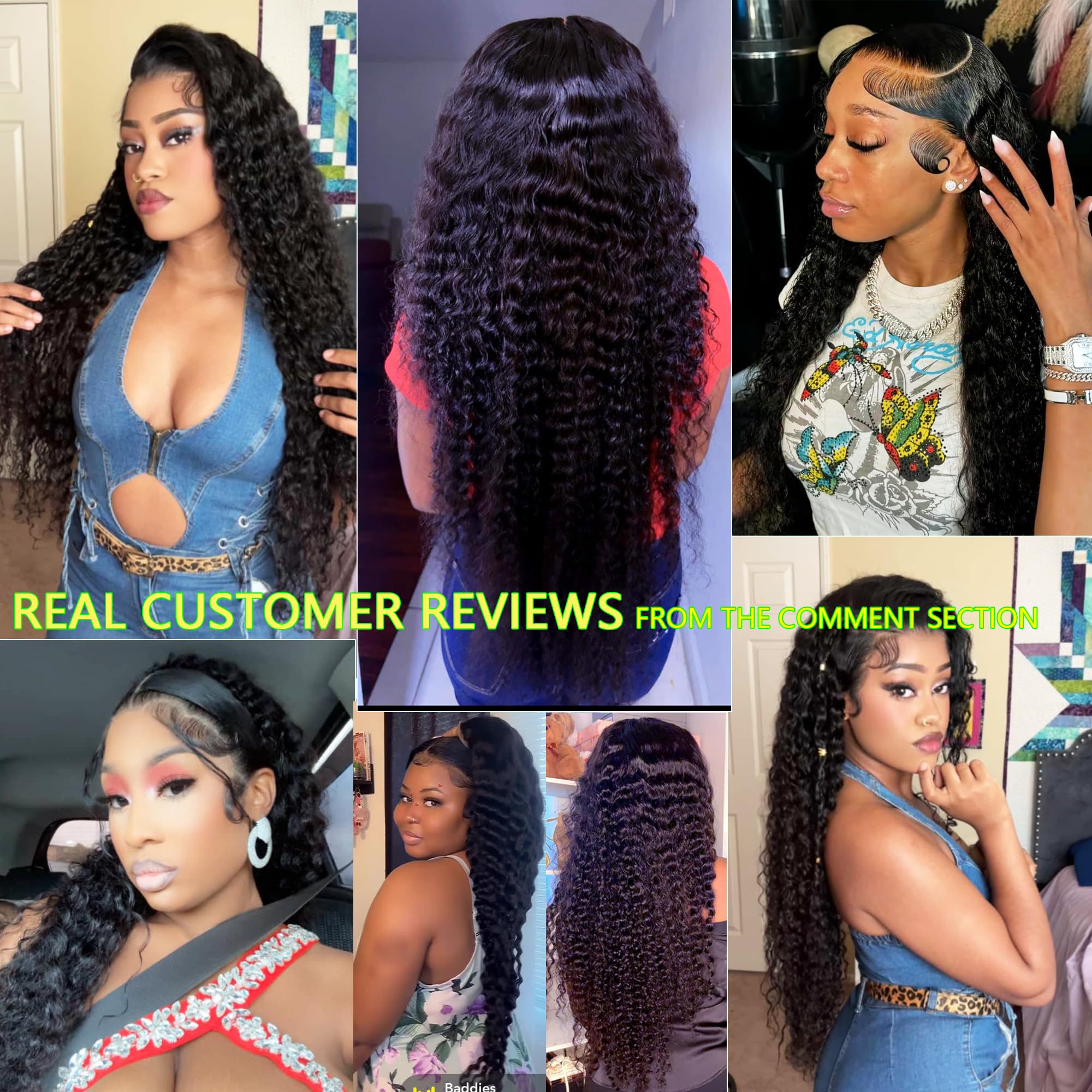 Amazon.com : Dianthe 34 Inch 13x6 Deep Wave Lace Front Wigs 