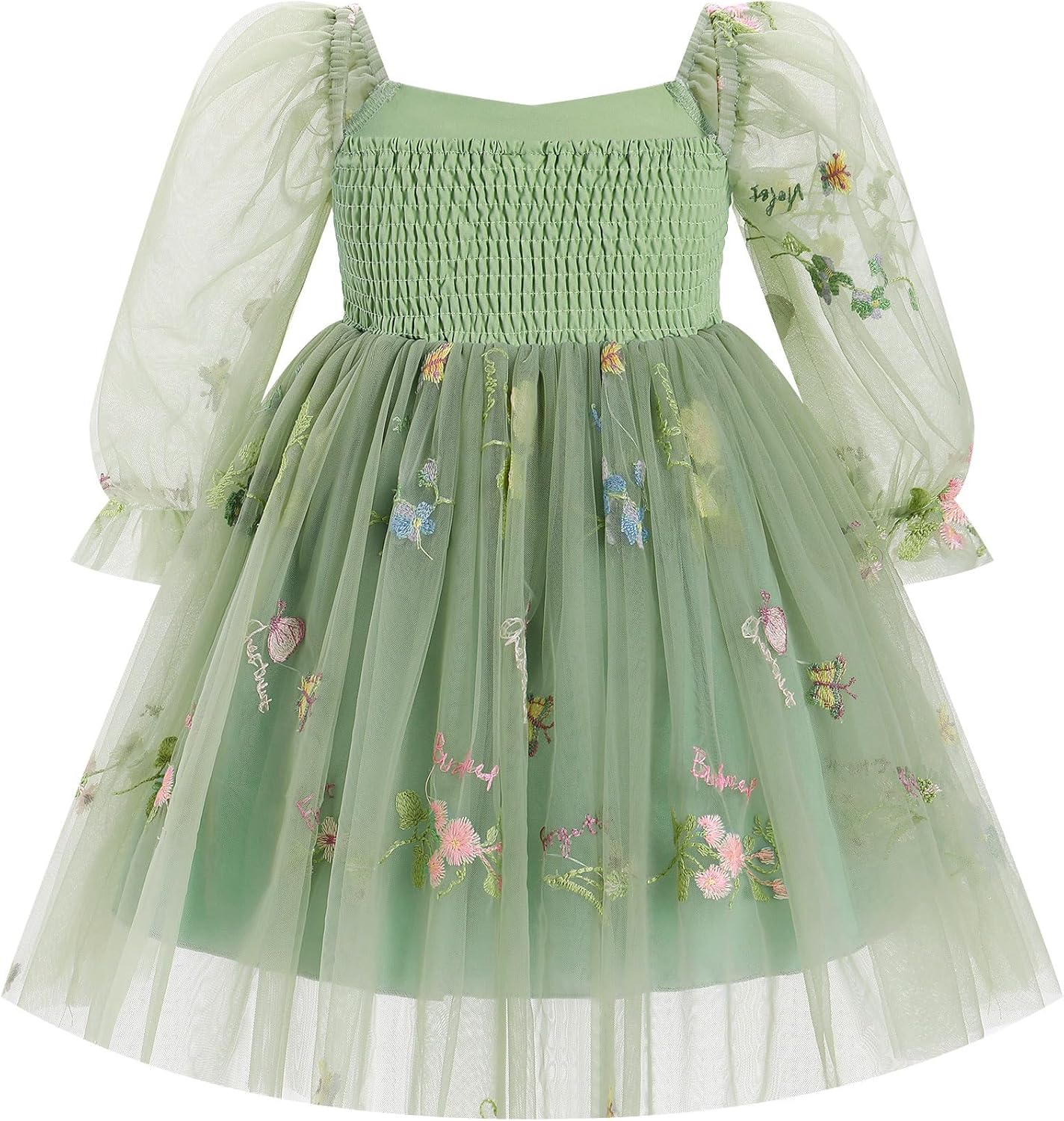 IBTOM CASTLE Infant Girls First Birthday Dress Flower Girl Dress Cake Smash Floral Embroidery Princess Dress - Image 3