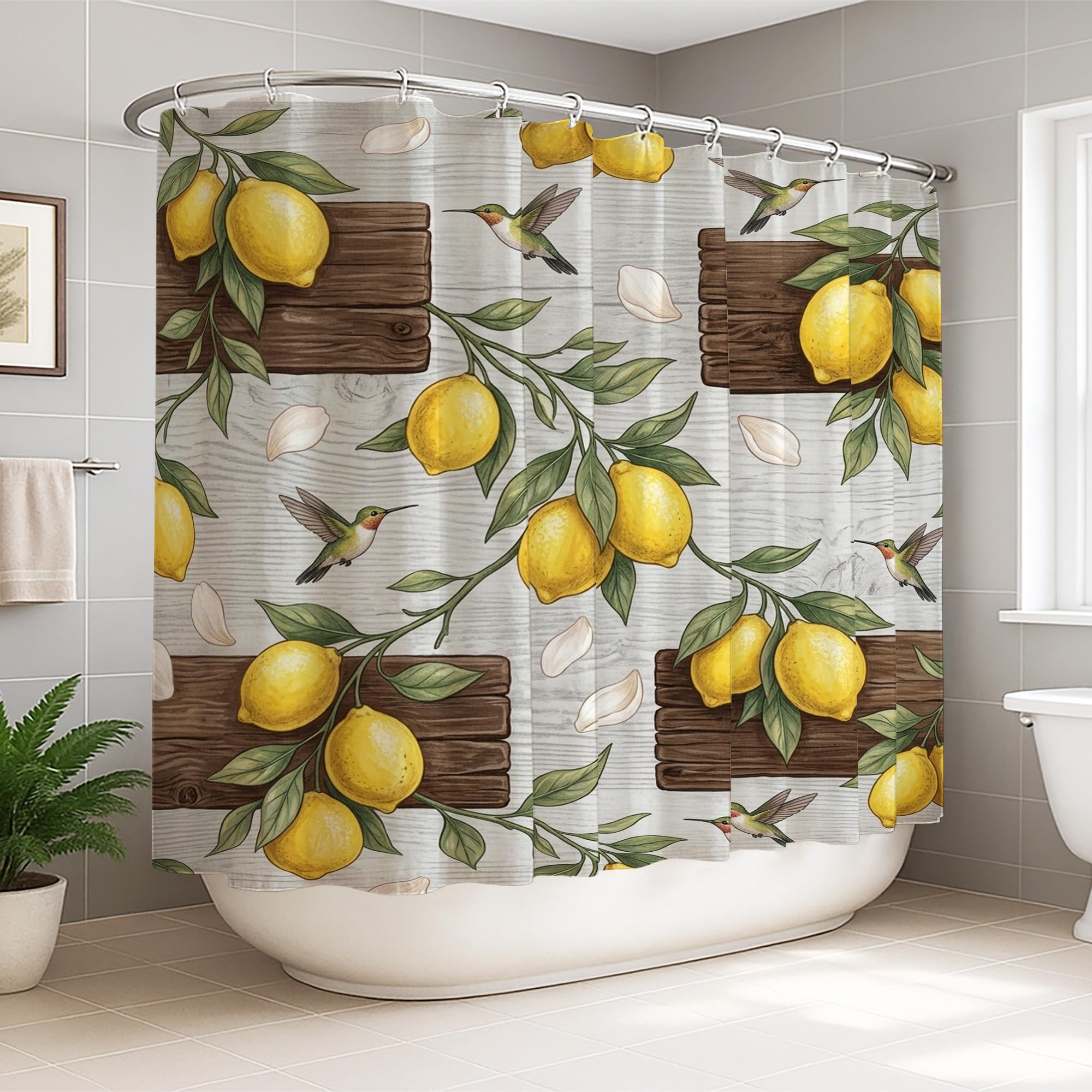 Rideau de douche extra large lavable avec crochets 274 x 183 cm