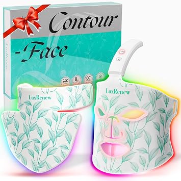Red Light Therapy Mask Set for Face, 7 Colors Face Led Therapy Mask, Red Light for Facial Skincare at Home and Travel