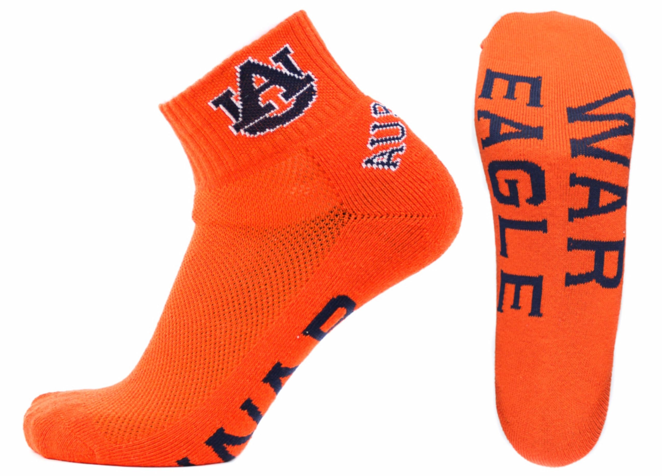 Donegal BayAuburn Tigers Unisex Quarter Socks, Orange, One Size, NCAA Officially Licensed - DB Fan Gear