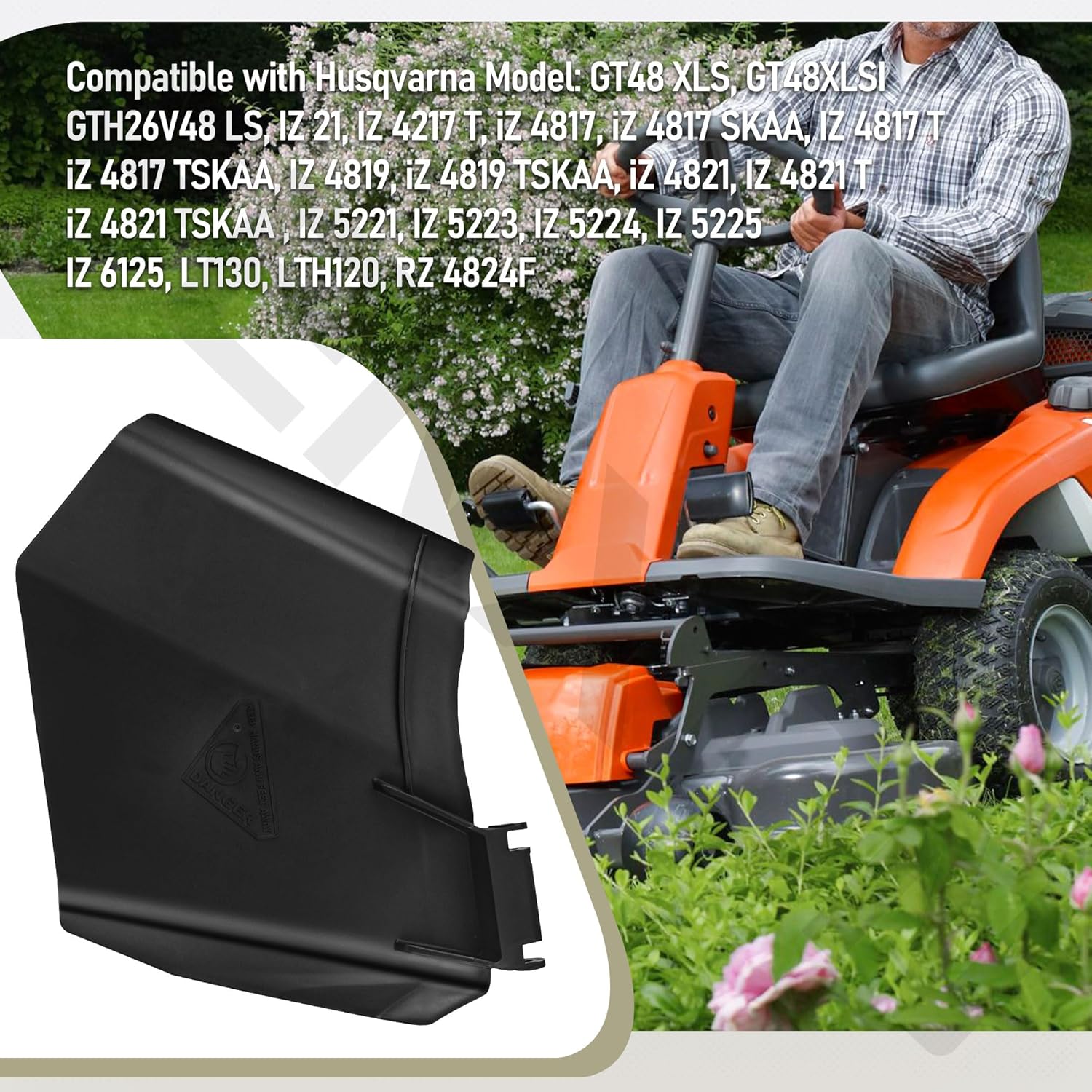 539110732 Discharge Deflector Side Chute Compatible with Husqvarna GT48XLS iZ4821 Z248F IZ5225 YT48XLS 48" Lawn Mower