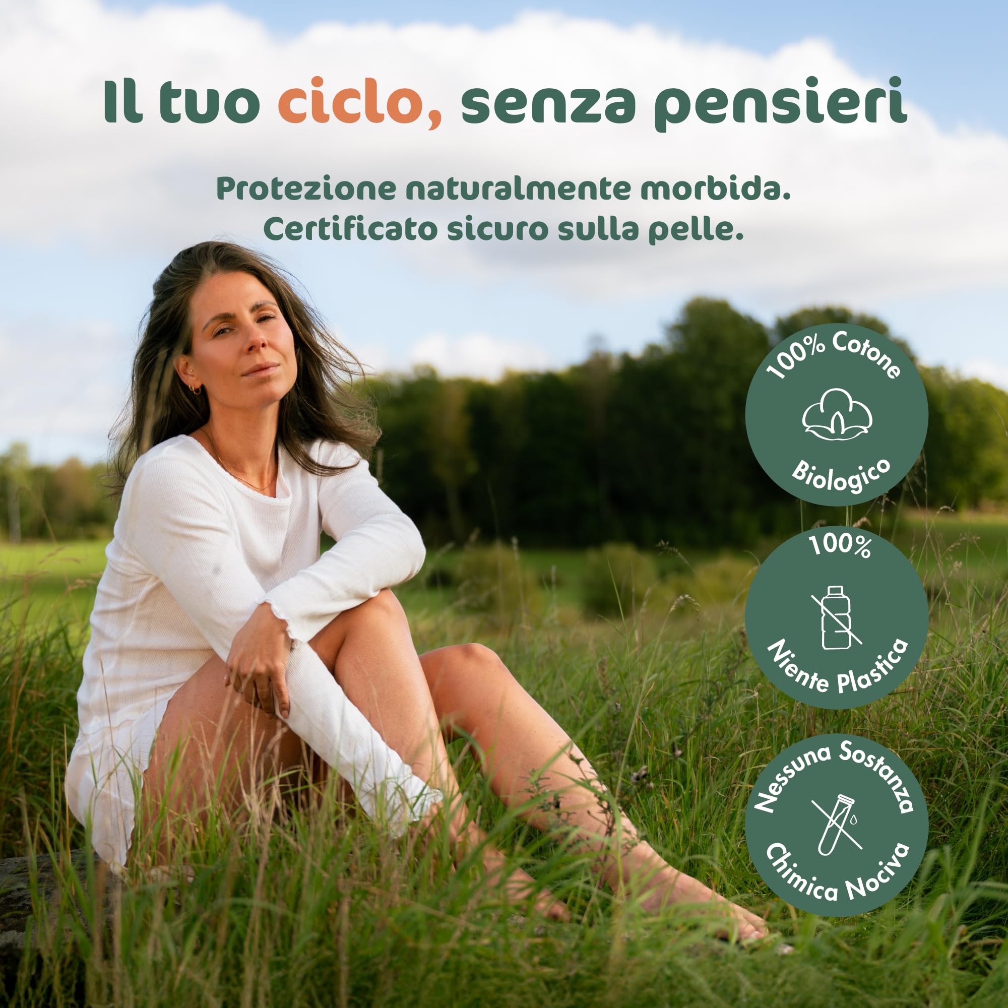 Eco By Naty, Assorbenti Interni digitale, Super, 18 assorbenti interni. Realizzati con fibre vegetali e vegani. 0% di plastica.