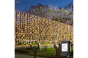 LED Curtain Lights Outdoor: Illuminate Your Backyard with 50ft x 3ft Twinkle Rain String Lights