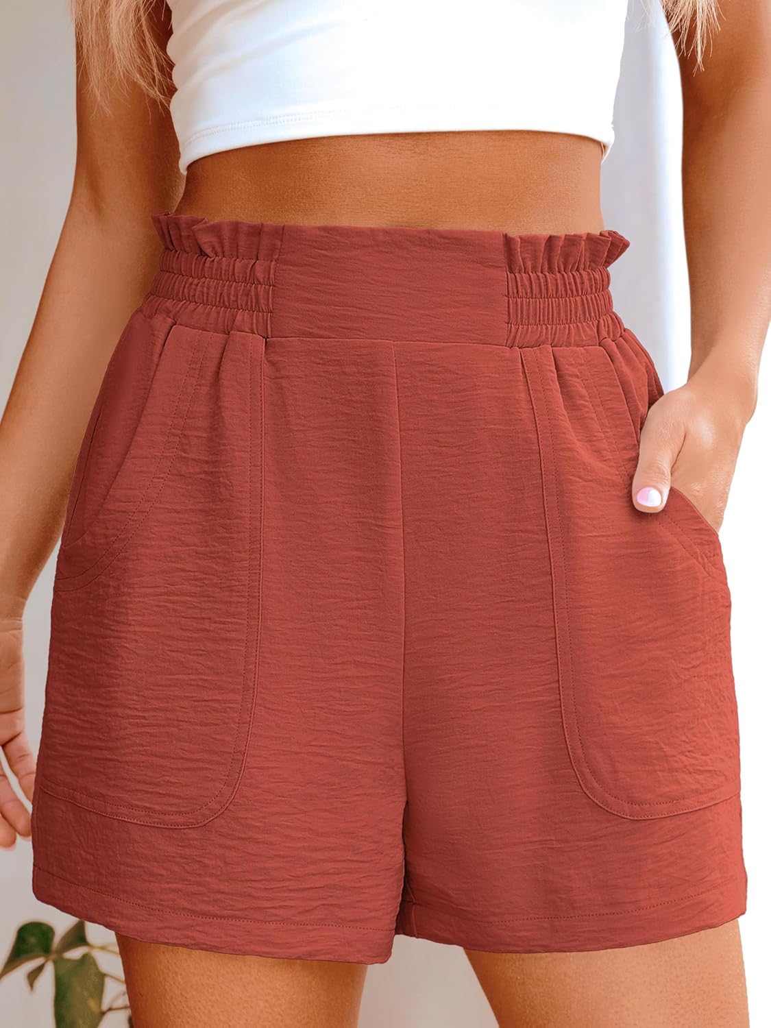 ANRABESS Shorts for Women Summer Casual Elastic High Waisted Wide Leg Cute Dressy Beach Shorts 2026 Vacation Beach Clothes - Image 2