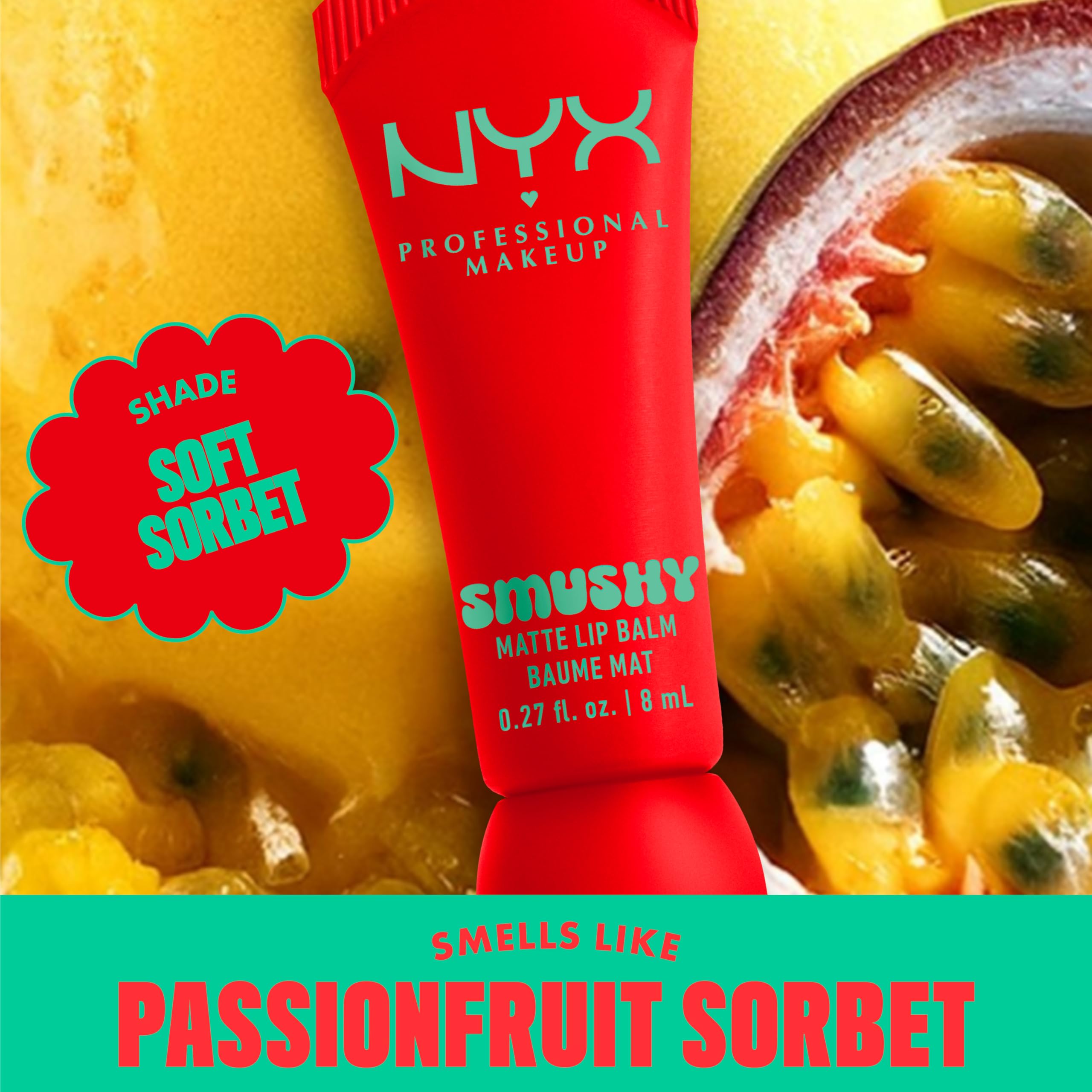 NYX Professional Makeup Smushy Matte Lip Balm, Soft Matte Finish, Hydrating & Buildable Colour, Shade: Soft Sorbet, 8ml - Image 3