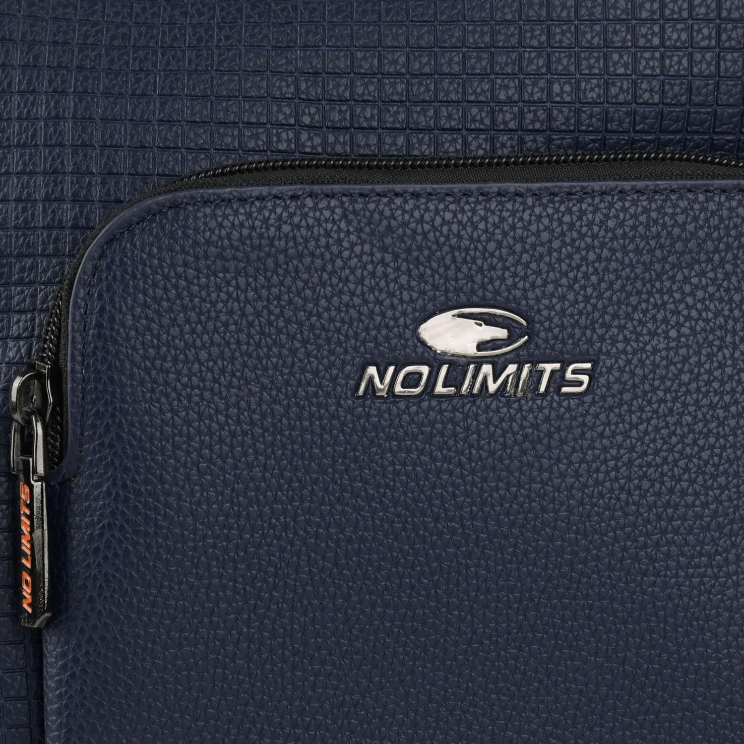 No Limits Bolso de hombre de bandolera ajustable, impermeable, con múltiples bolsillos y forro naranja, piel sintética
