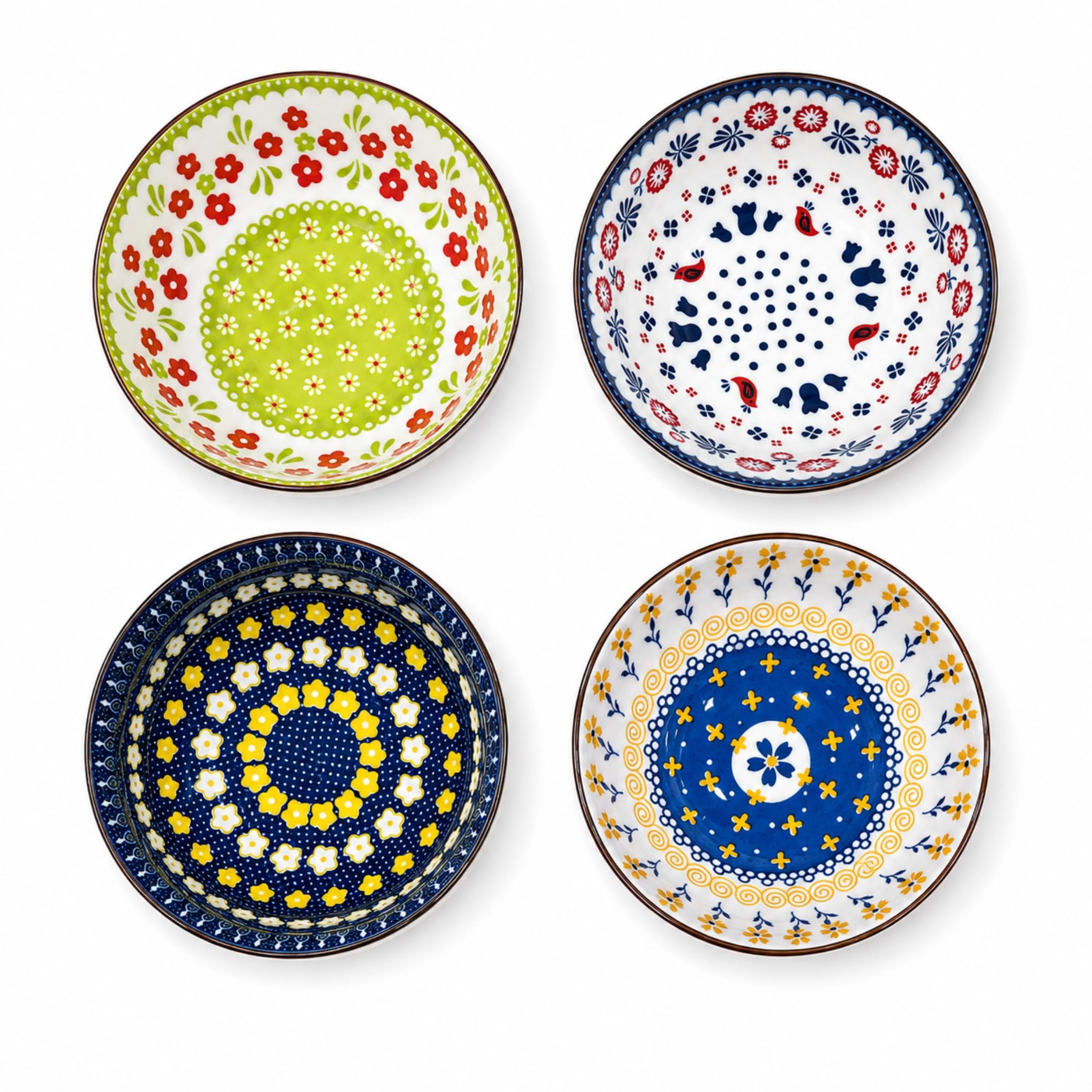 Ceramic Bowl Set - 4 Stylish Serving Bowls -3