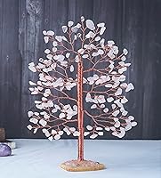 Vista 113 de Rose Quartz Gemstone Tree of LifeNatural Reiki Crystals Gemstone Chakra Tree for Positive Energy, Geode Agate Slice Base, Feng Shui Decor, Good