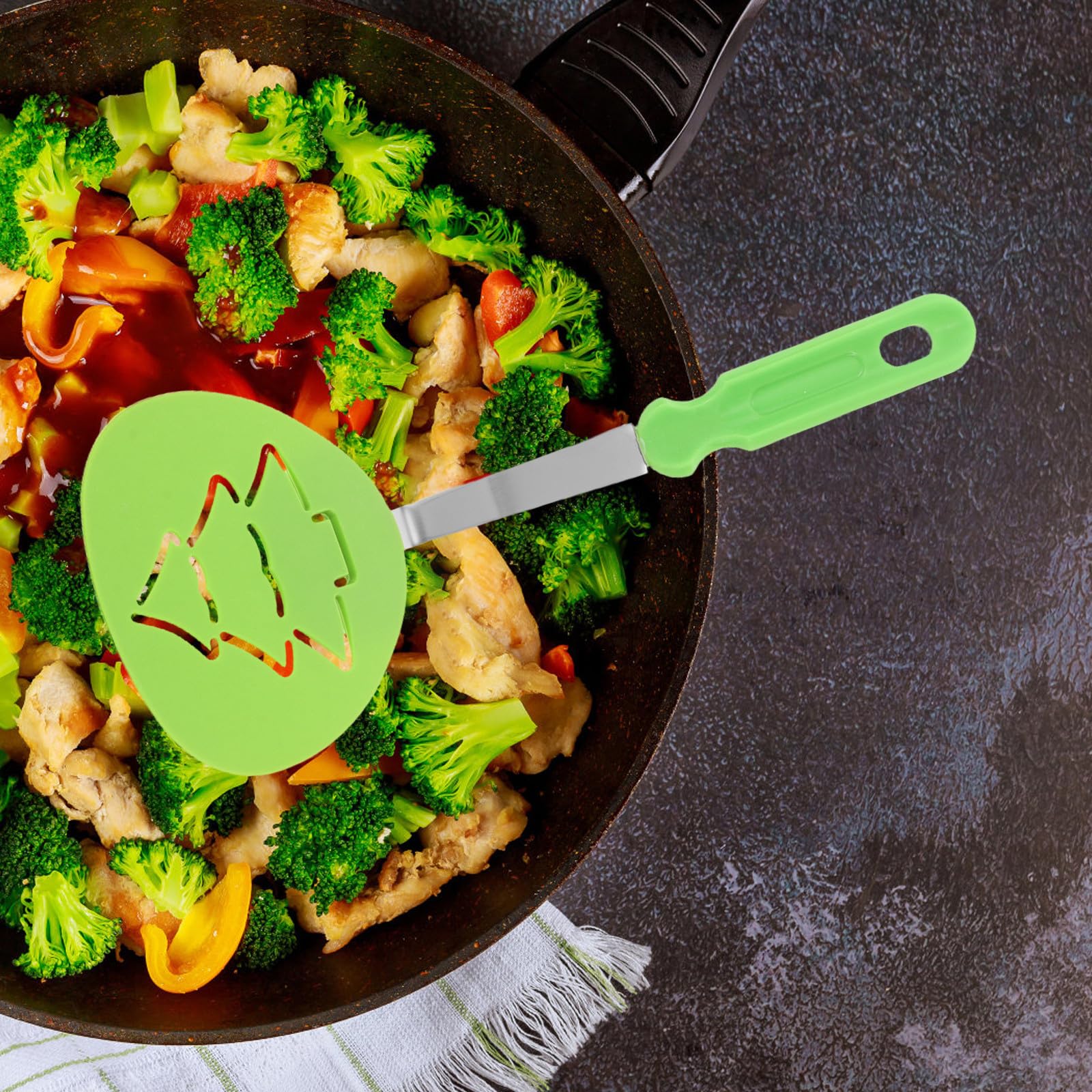 Homoyoyo Utensilios de Cocina Navideños 4 Piezas Espátula de Nylon Resistente al Calor para Hornear y Servir Regalo para Aficionados la Cocina