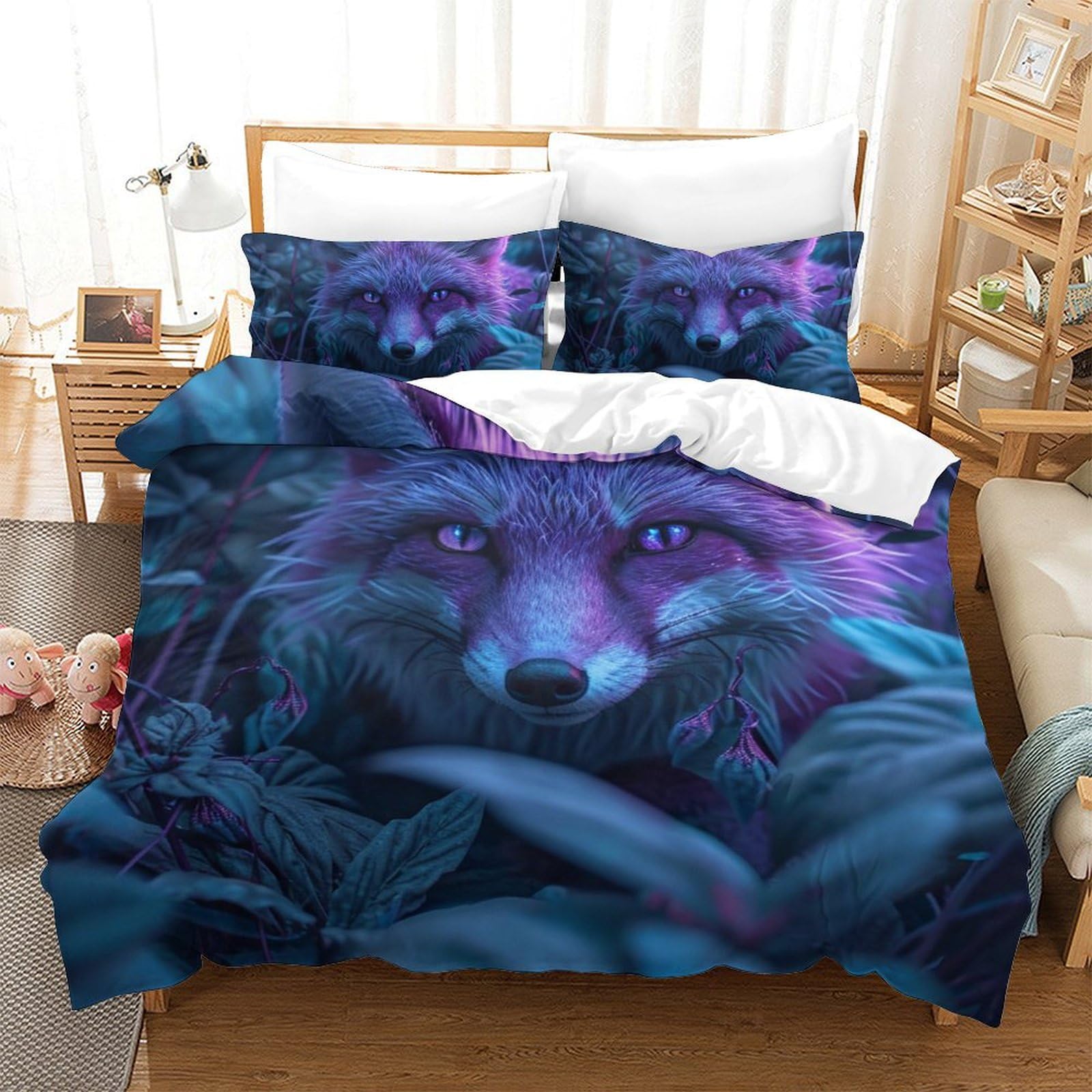 Housse de couette Renard de la Jungle pour une chambre enfant aventureuse 200x200cm