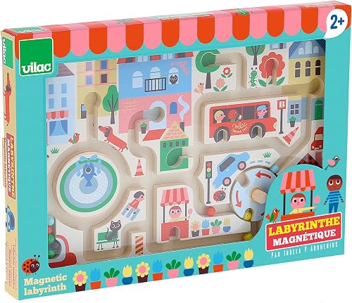 Labyrinthe Magnétique Ma Petite Ville en Bois pour Enfants Dès 3 Ans - 6
