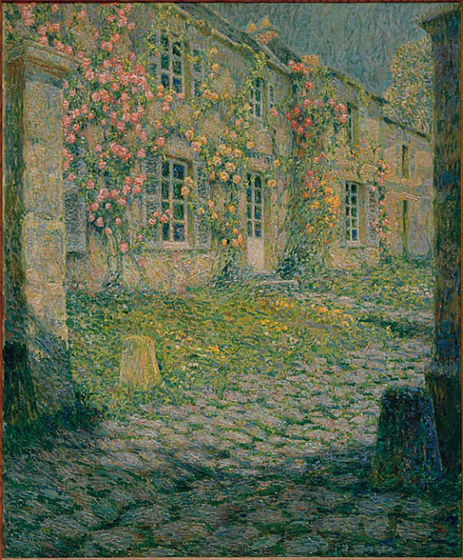 ARTXLXXBN Famous Print Painting Colorful Art Print the House of Roses by Henri Le Sidaner Canvas Art Decorations for Home Decor 60x90cm
