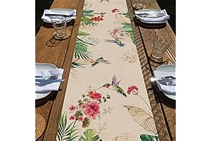 Seliem Summer Tropical Hummingbird Table Runner