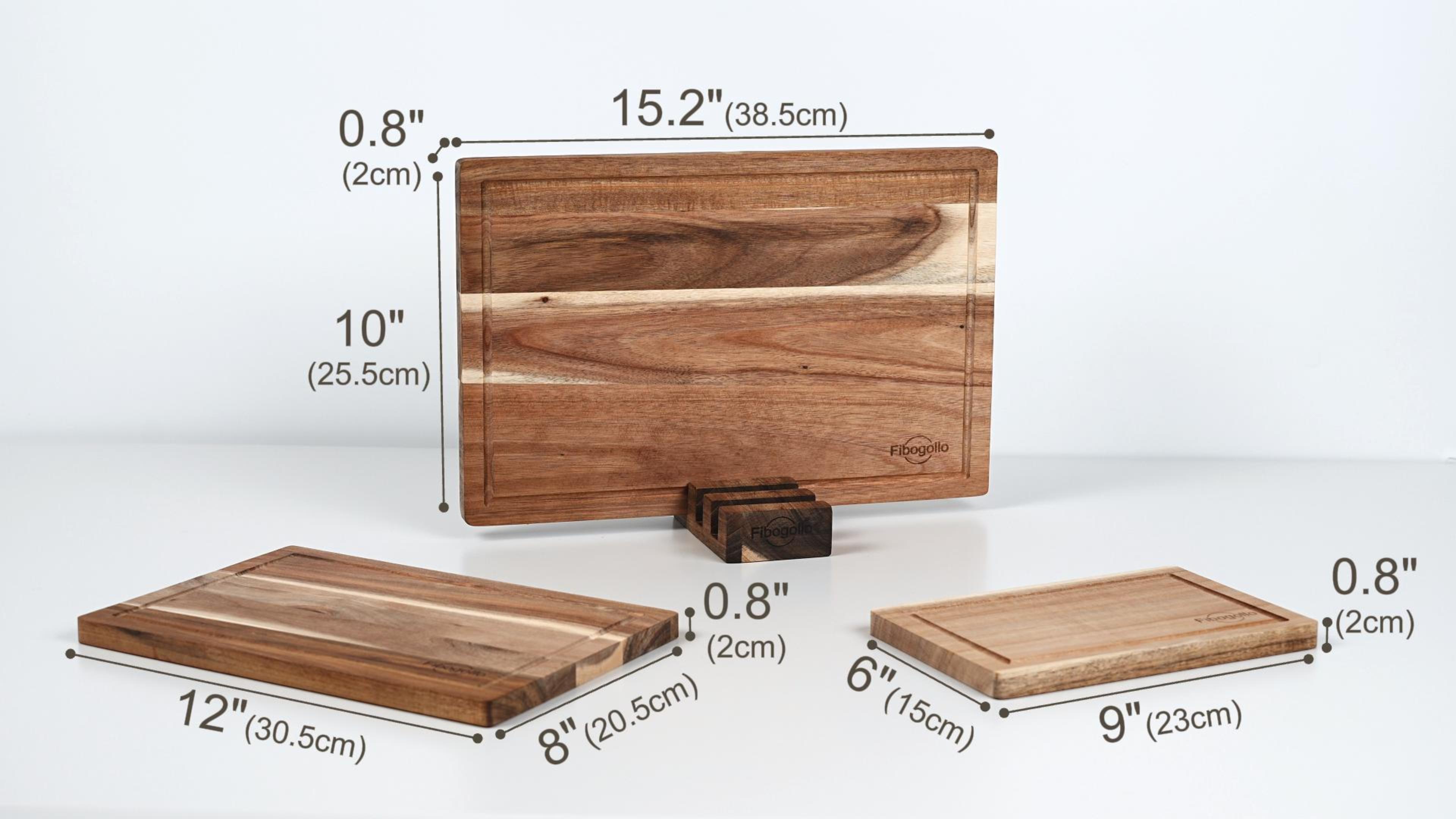 Set de 3 tablas de cortar de madera Acacia miniatura 7
