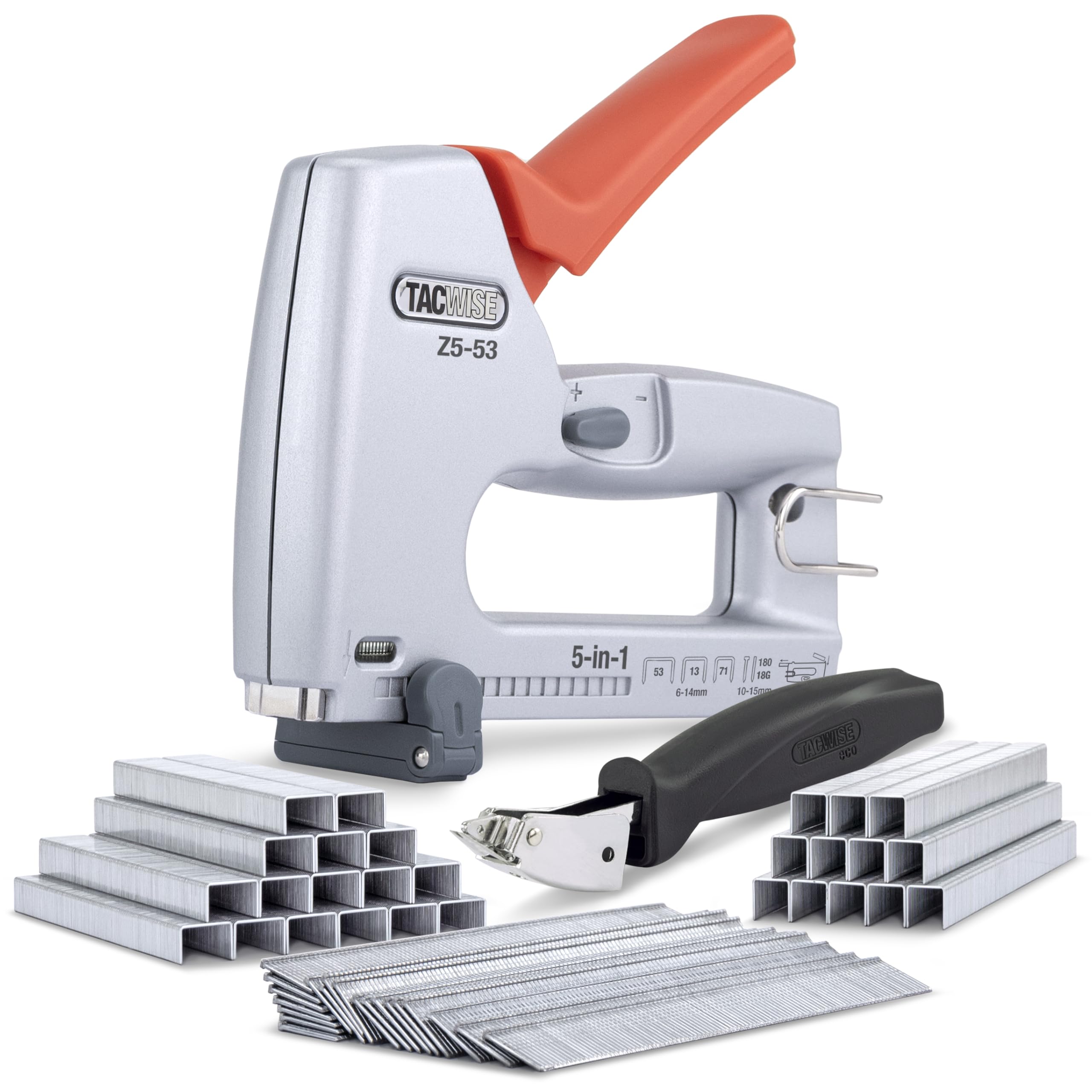 TACWISE1765 Z5-53 (JT21) Heavy Duty 5-in-1 Metal Staple/Nail Gun with 4000 Staples, 2000 Nails and Staple Remover, Stapler and Brad Nailer for Professional and DIY Tasks