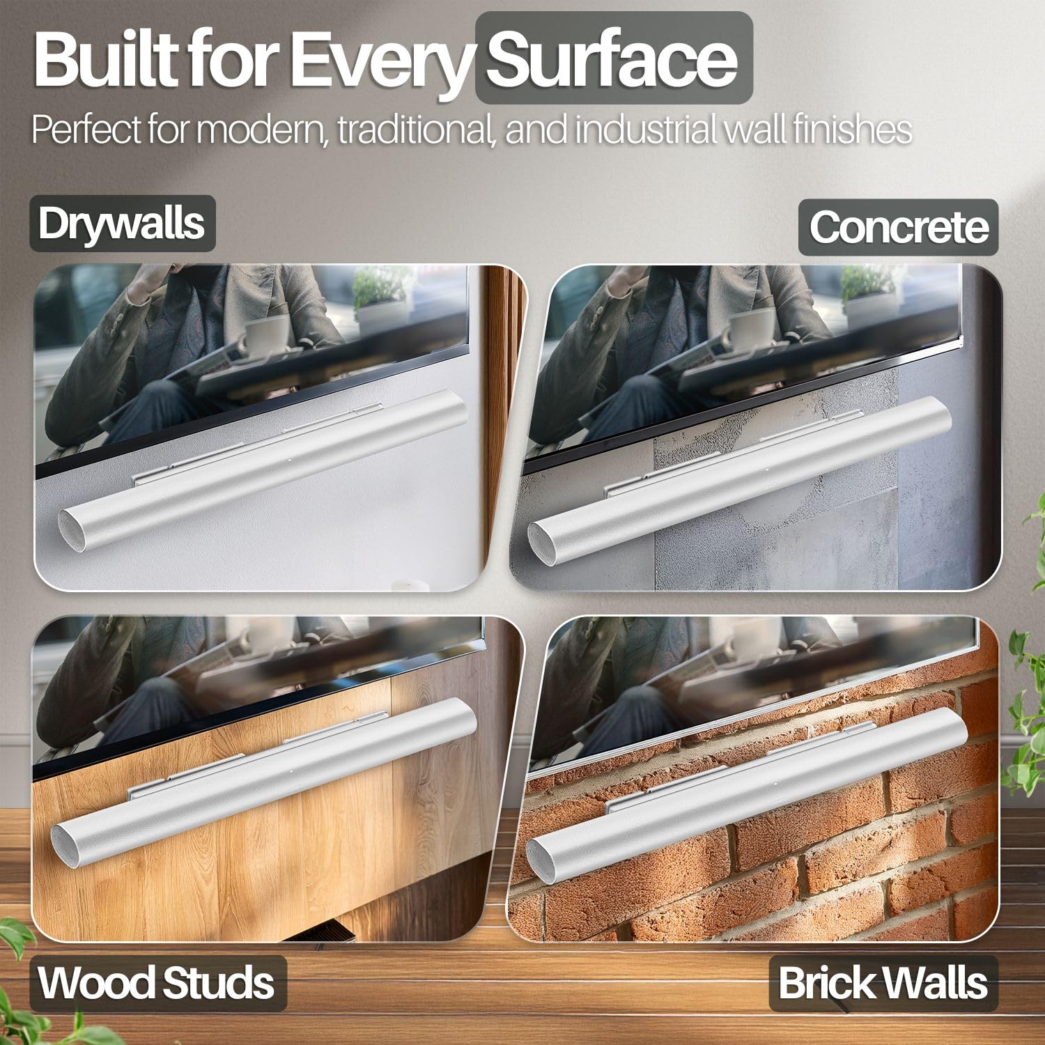 TNP Support mural compatible avec barres de son Sonos Arc et Arc Ultra Blanc