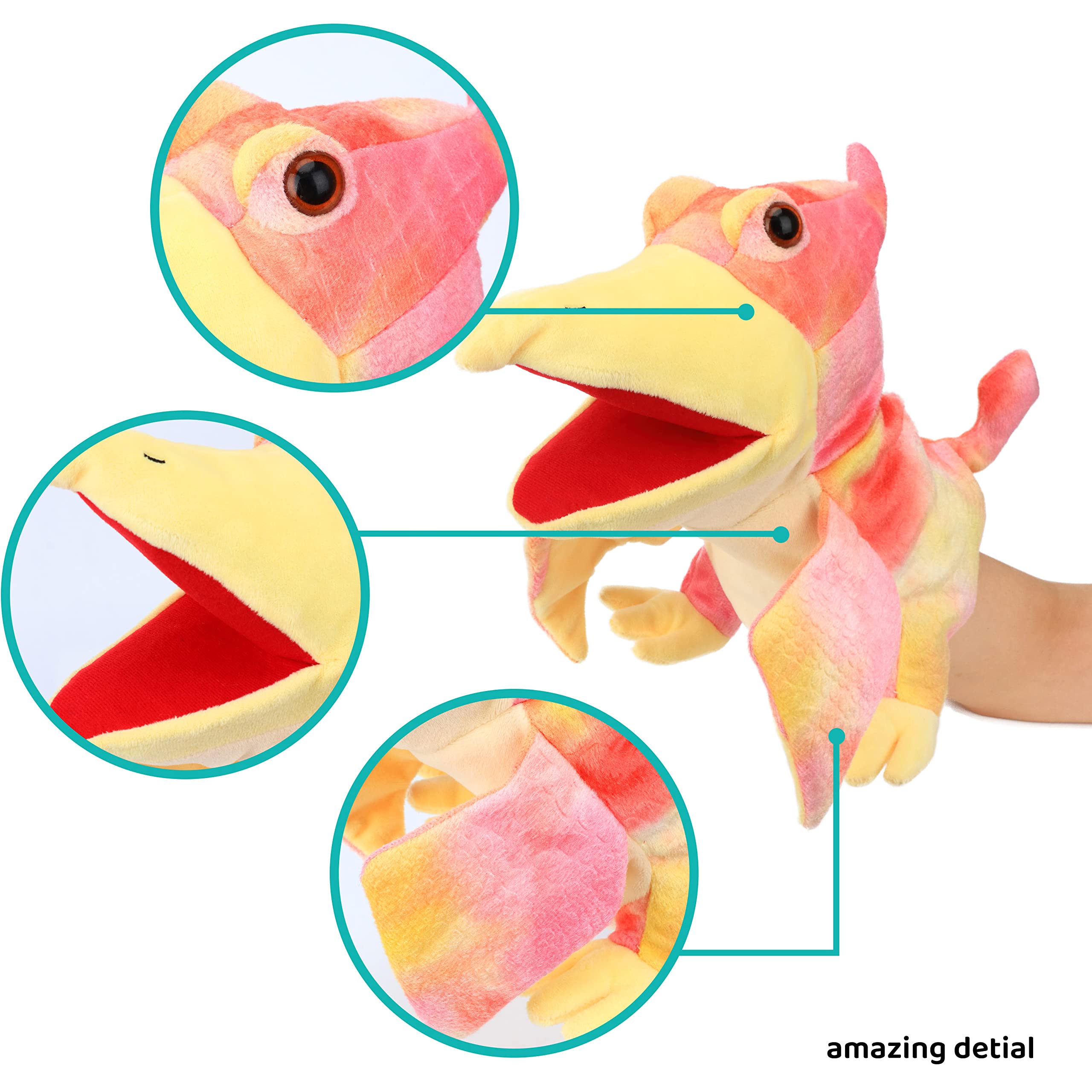 Dinosaurier Handpuppen Spielzeug mit Tiermotiv Pterosaurus, Rollenspiel, Rollenspiel, Geschichtenerzählen, Vorschullehre (Pterosaurus)