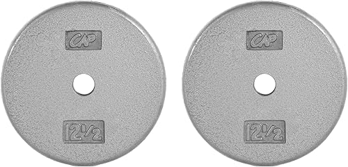 Miniatura 10 de CAP Barbell Placas de peso estándar de hierro fundido de 1 pulgada, individuales y juegos | 1.25-50 libras | Múltiples opciones Gris,Negro, 10
