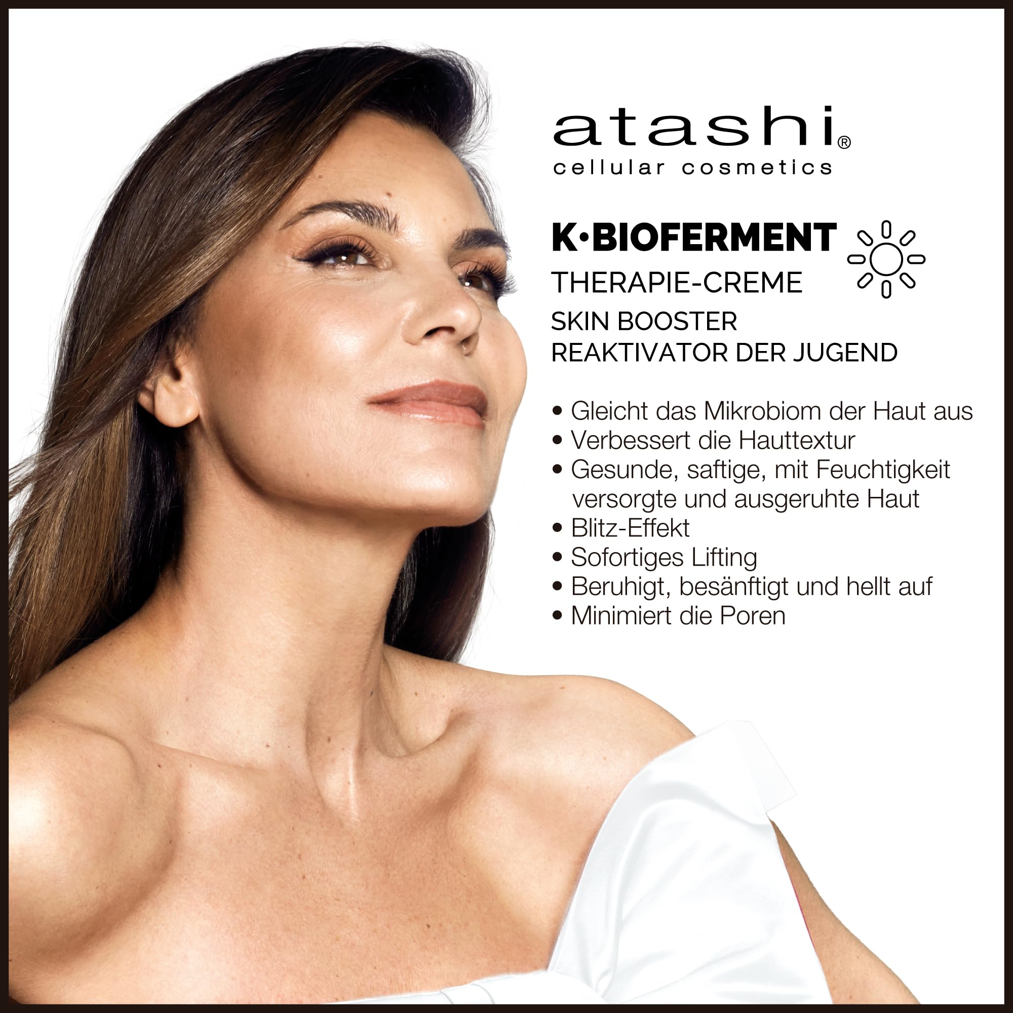 Atashi | Therapy Cream Skin Booster + Therapy Luxury Serum Skin Booster | Tagescreme mit Biofermenten | Anti-Ageing Revitalisierendes Regenerierendes Gesichtsserum | 50 ml + 30 ml | verfeinert Regeneriert und erneuert Mattiert, mindert Glanz und Poren Für