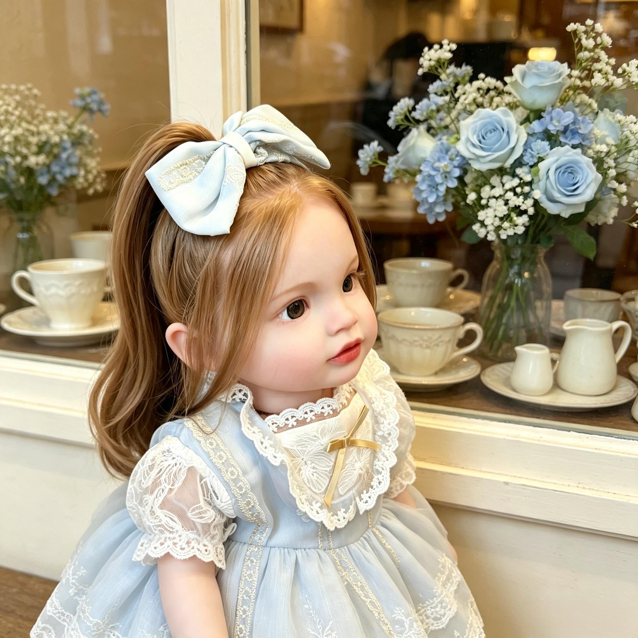 RXDOLL 26 Zoll Reborn Baby Puppen Weicher Vinyl-Stoffkörper, Große Größe Lebensechte Baby Mädchen mit Verwurzeltem Haar, Realistische Neugeborene Reborn-Kleinkindpuppe für Kindergeschenke