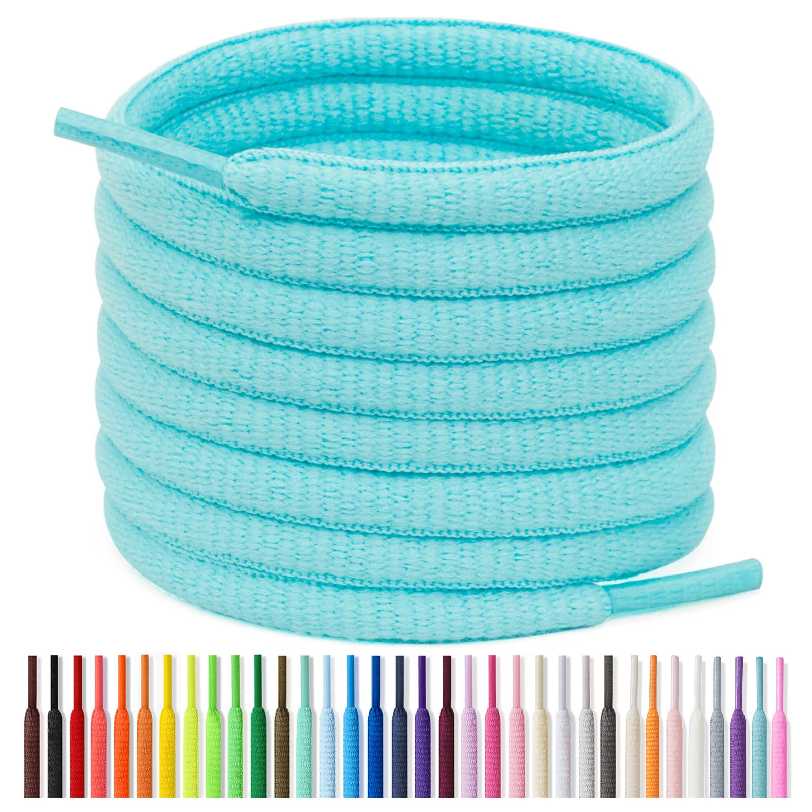 Handshop 1/4" Oval Athletic Shoelaces in 34 Colors Half Round Shoe Laces