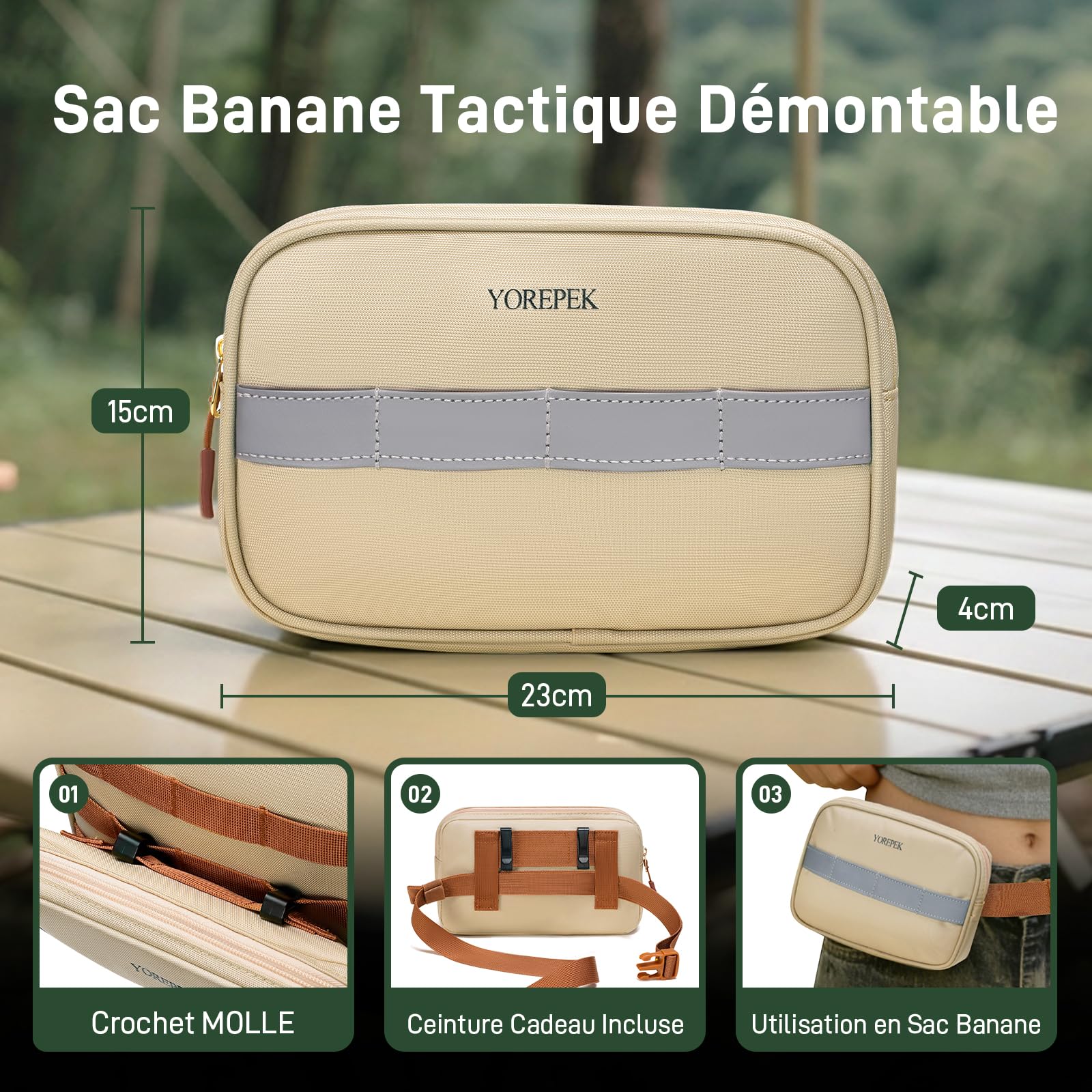 YOREPEK Sac a Dos Militaire 24L(40x30x20), 2 Sets Sac a Dos Tactique | Exbandiable Militaire Multifonctionnel Sacs de Voyage Cabine pour Ordinateur, Randonnée/Trekking/Camping Femme Homme, Kaki