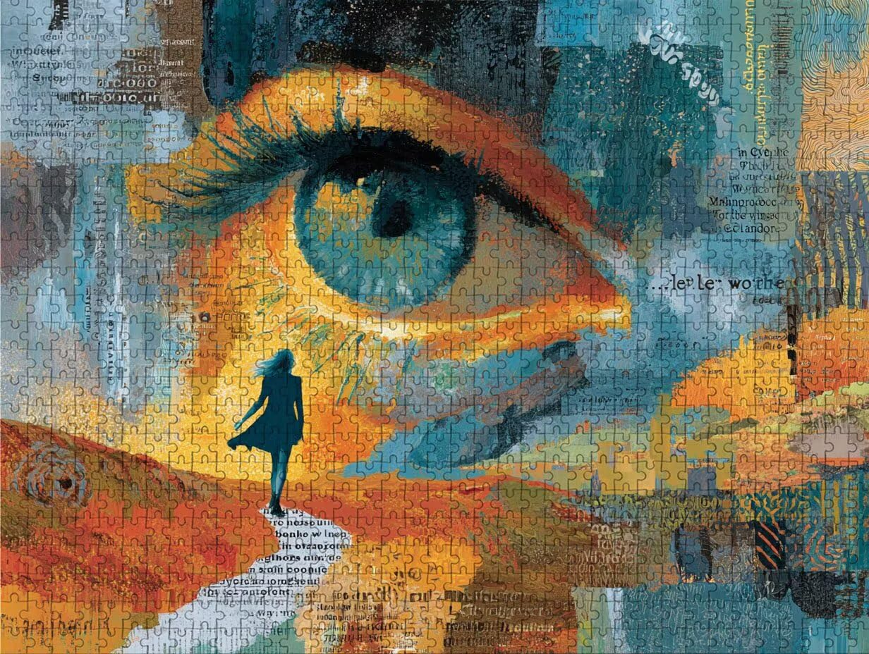 Abstrakt Puzzle 5000 Teile für Erwachsene, DIY Holzpuzzle 156x105cm, Holzpuzzle Erwachsene für Die Ganze Familie, Groß Deko Puzzles und Geschenke, Clevere Rätsel, Geschenk für Mädchen, (Auge) F-8441