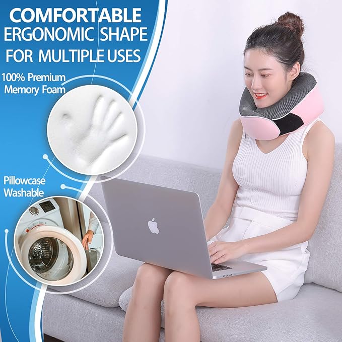 Almohada de Espuma Viscoelástica Ajustable Viaje Rosa miniatura 6
