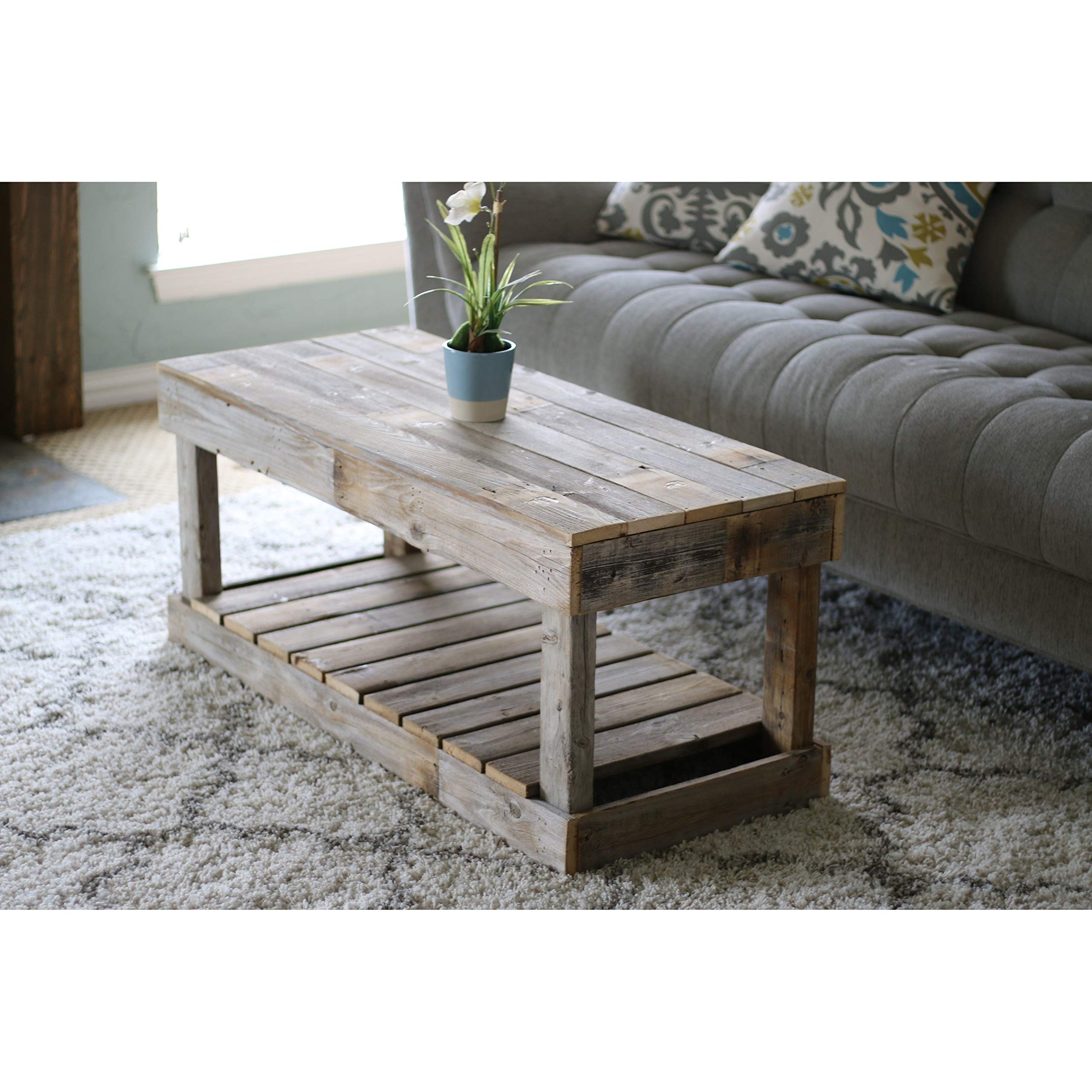 Doug and Cristy Designs Slatted Bottom Coffee Table Brown