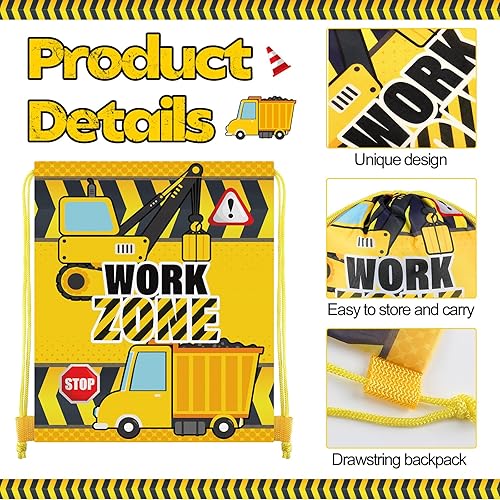 Miniatura 5 de Bencailor 16 bolsas con cordón para fiestas de construcción, Navidad, cumpleaños, para niños y niñas