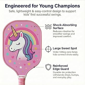 Kids Pickleball Paddle - Gift for Toddler & Kid