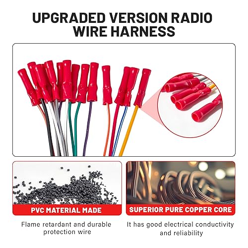 Miniatura 2 de RED WOLF Arnés de cableado estéreo para automóvil para GMC Envoy Sierra 2002-2008, Chevy Silverado Impala con conector a tope de instalación de
