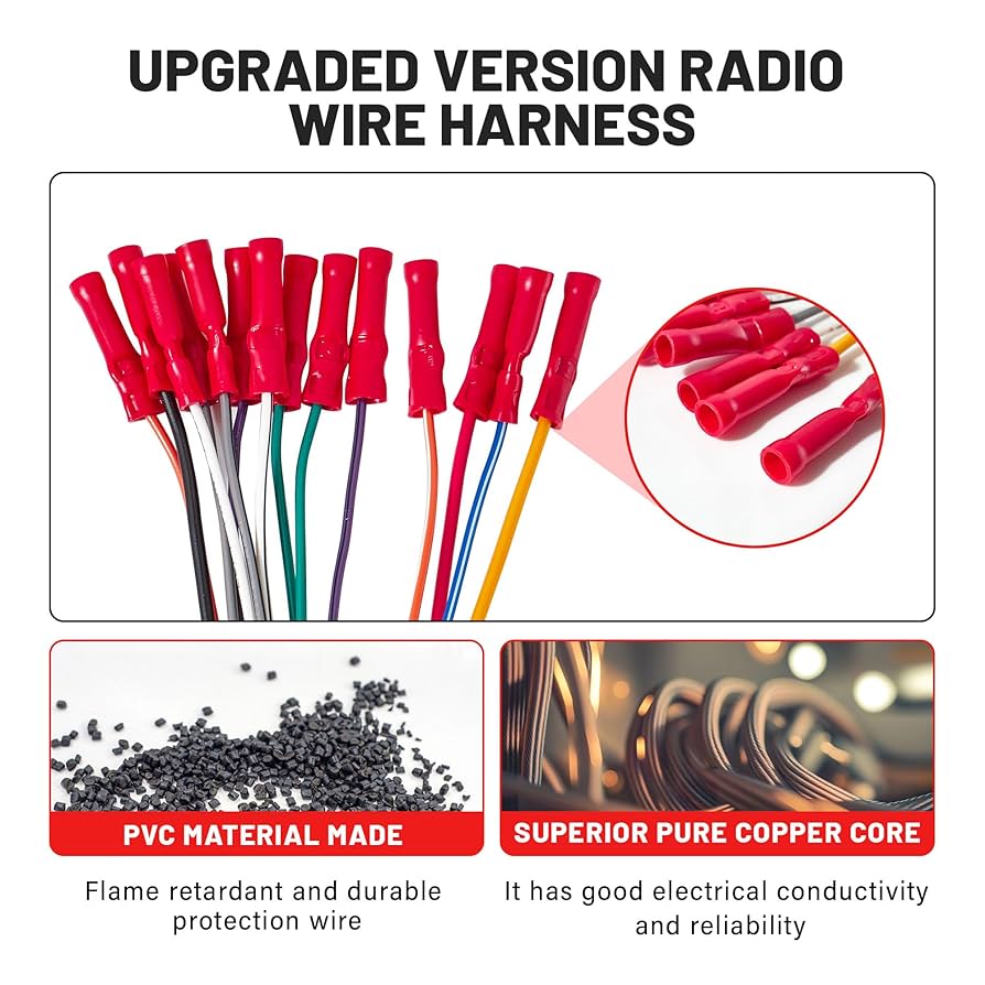 Amazon.com: RED WOLF Car Stereo Wiring Harness Fit for 2002