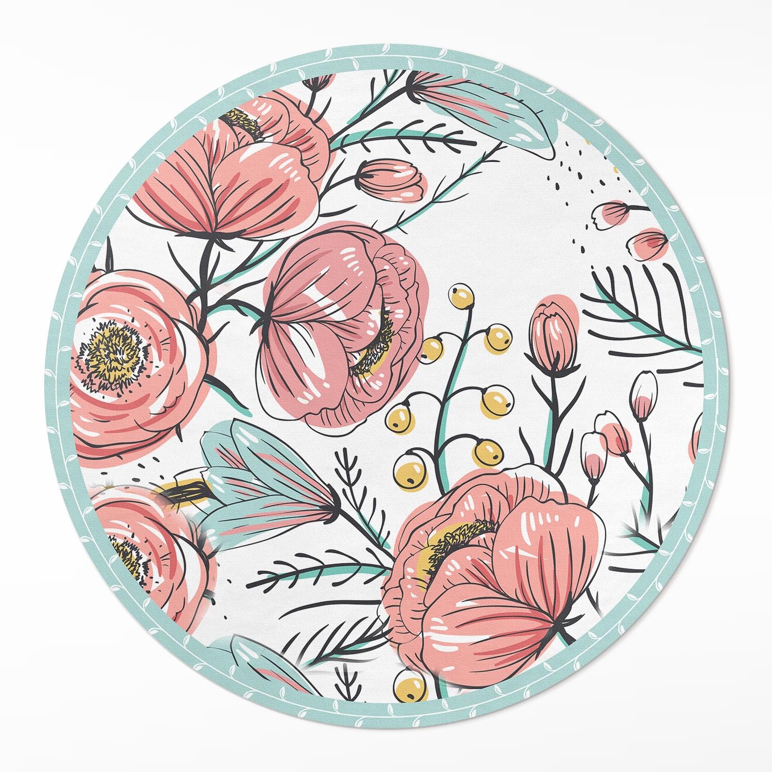 Tapis vinyle entretien facile ø150 cm pour éviter rayures de sol en PVC rond