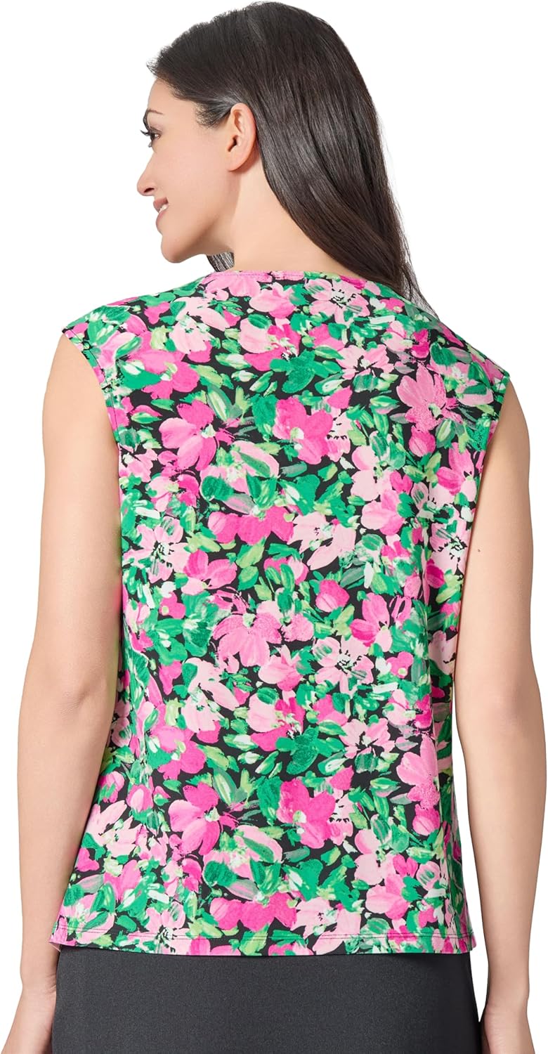 Kasper Womens Printed Ity Extended Shoulder Keyhole Ca - Image 2