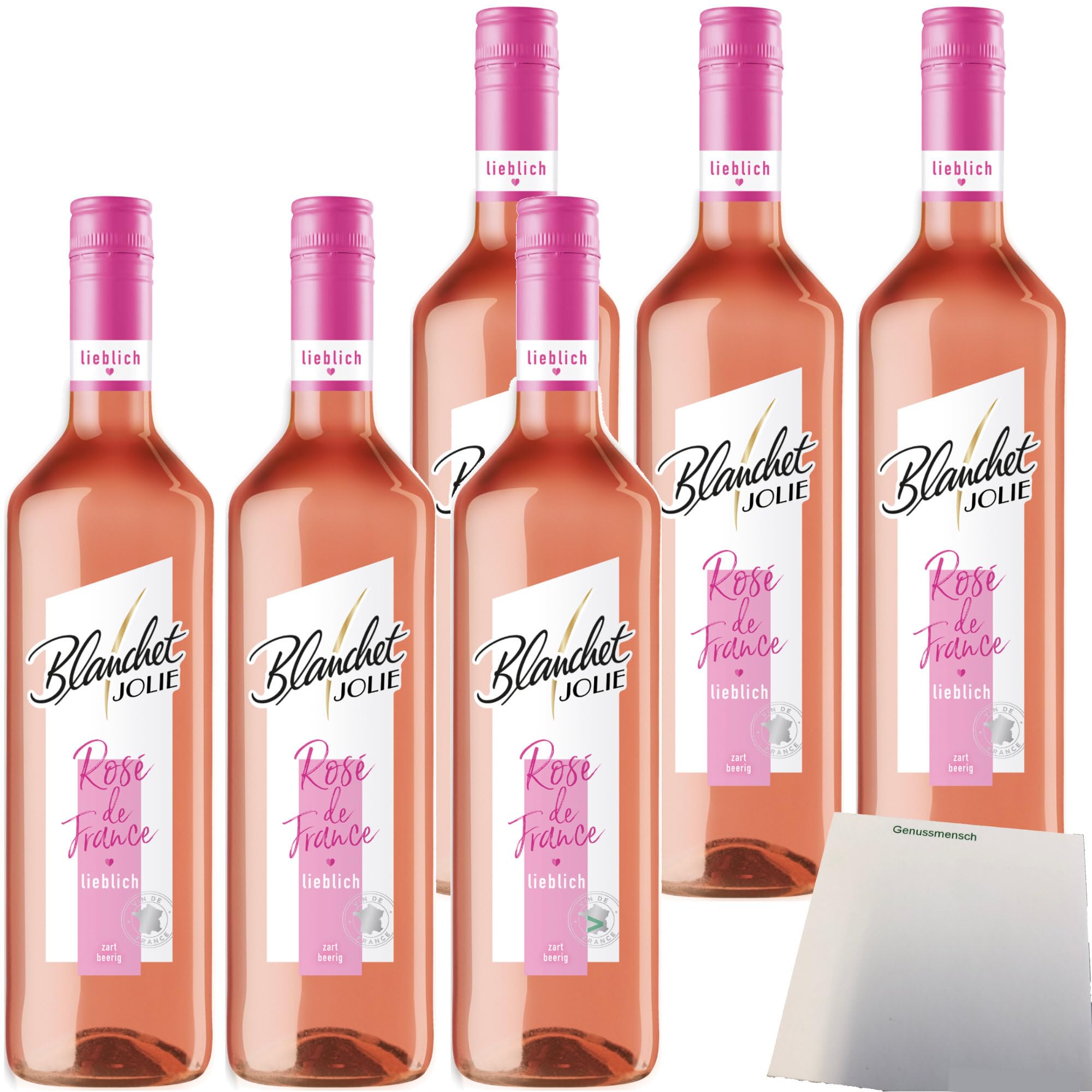 Blanchet JOLIE Rosé de France lieblich mit feiner Süße 11% vol. 6er Pack (6x0,75L Flasche) + usy Block