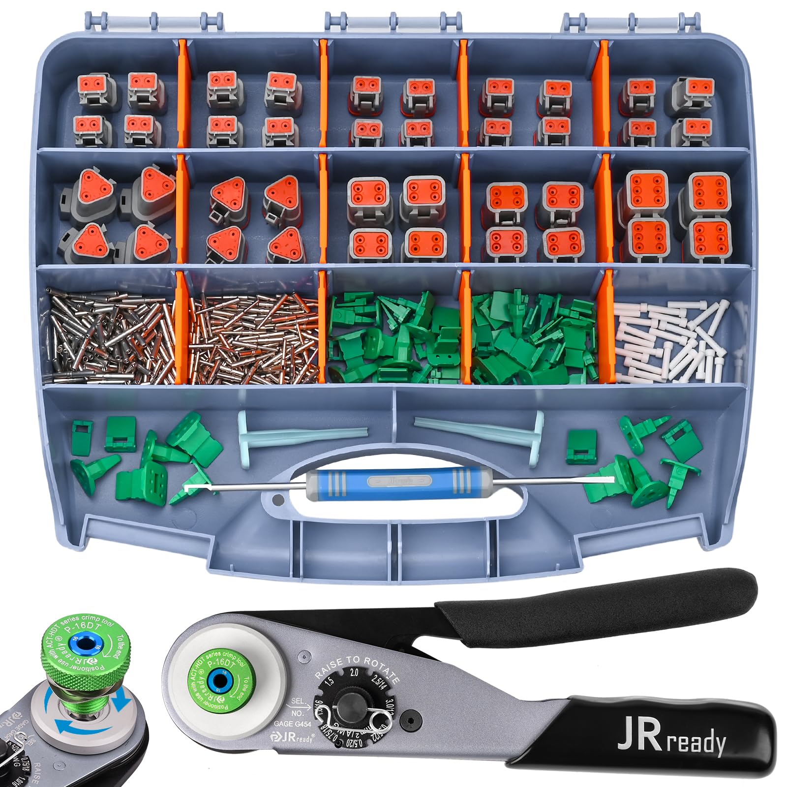 Kit Deutsch DW5011 JRready avec pince à sertir et connecteurs DT étanches pour câble 16-20 AWG