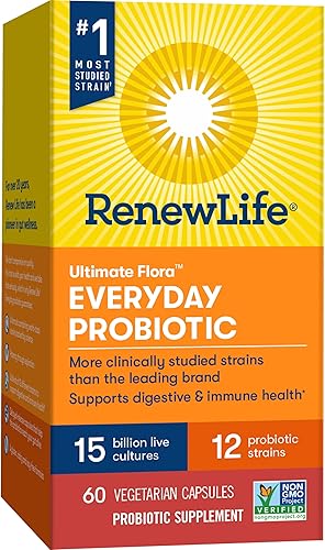 Miniatura 5 de Renew Life Probiótico para adultos probiótico Ultimate Flora Everyday Probiótico suplemento probiótico estable en estantes 15 mil millones 60