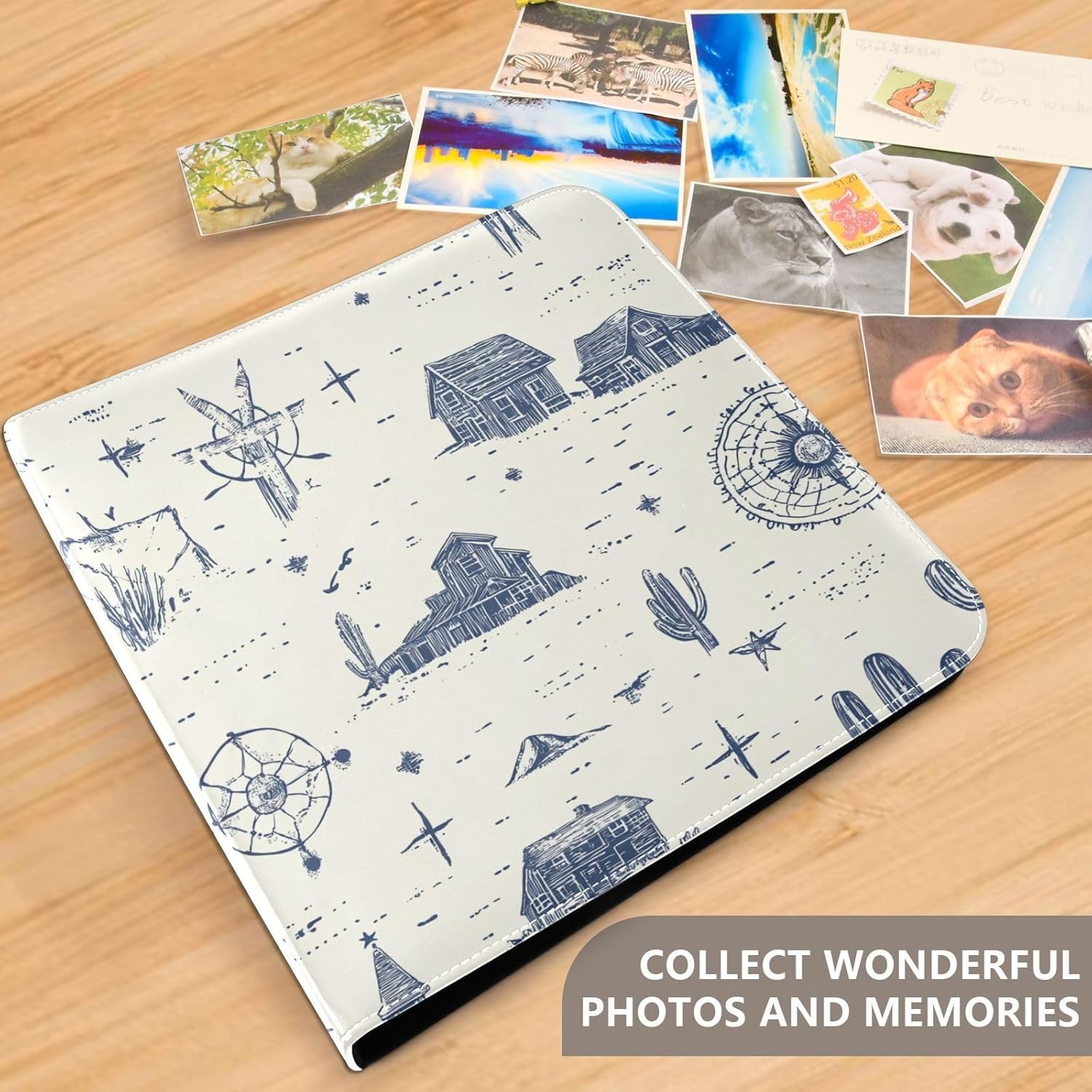 Small Western Town Beige Photos Album Photo Book Self Adhesive Pages Scrapbook Photo Albums Picture Albums For All Size Pictures 4 x 6