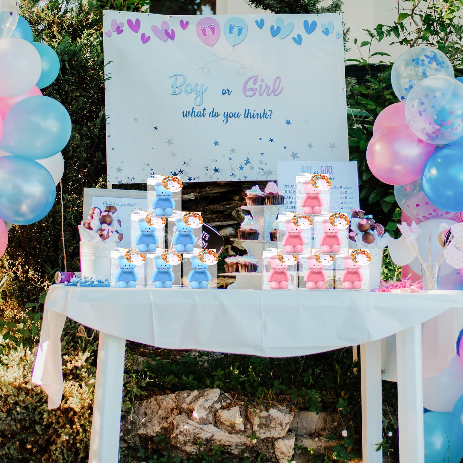 15 velas de oso para baby shower, recuerdos de oso para baby shower, recuerdos de fiesta de oso para invitados, velas de baby shower a granel para regalos, decoraciones de fiesta de oso (rosa,