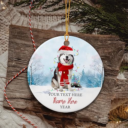 Vista 116 de Rottweiler - Adorno de cerámica personalizado para perro de Papá Noel, nombre y texto personalizados para mascotas, feliz para los amantes