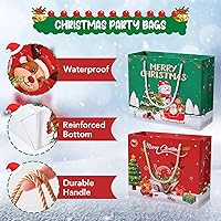 Vista 6 de Bolsas de regalo de Navidad JMANNI, bolsas de Navidad con tarjeta, 4 estilos de bolsas de Navidad para regalos y 4 tarjetas, bolsas de regalo