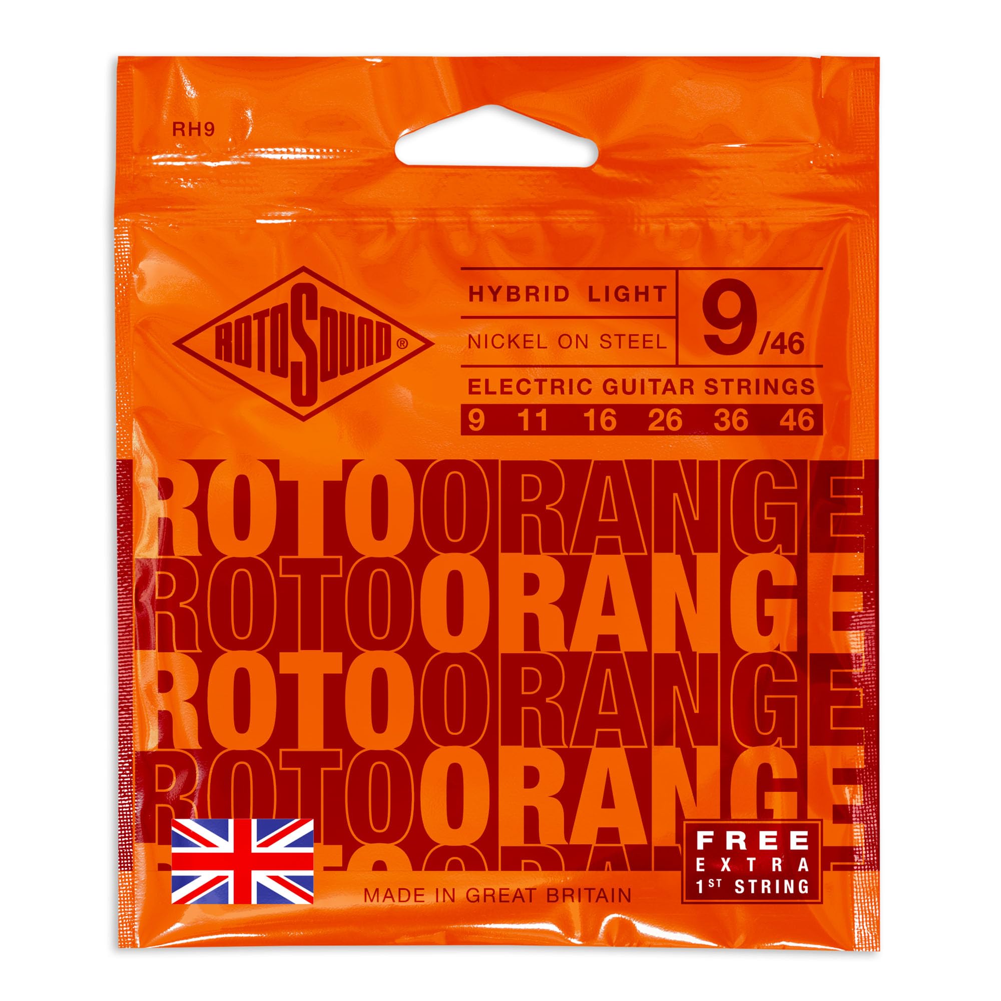 Rotosound RH9 Nickel Hybrid Gauge Electric Guitar Strings (9 11 16 26 36 46)