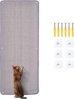 1 Stück Kratzmatte Katze 40x100CM Kratzbretter Natürliche Sisal Kratzmatte Katzenkratzmatte Kratzschutz für Sofa Möbel Wand - Grau