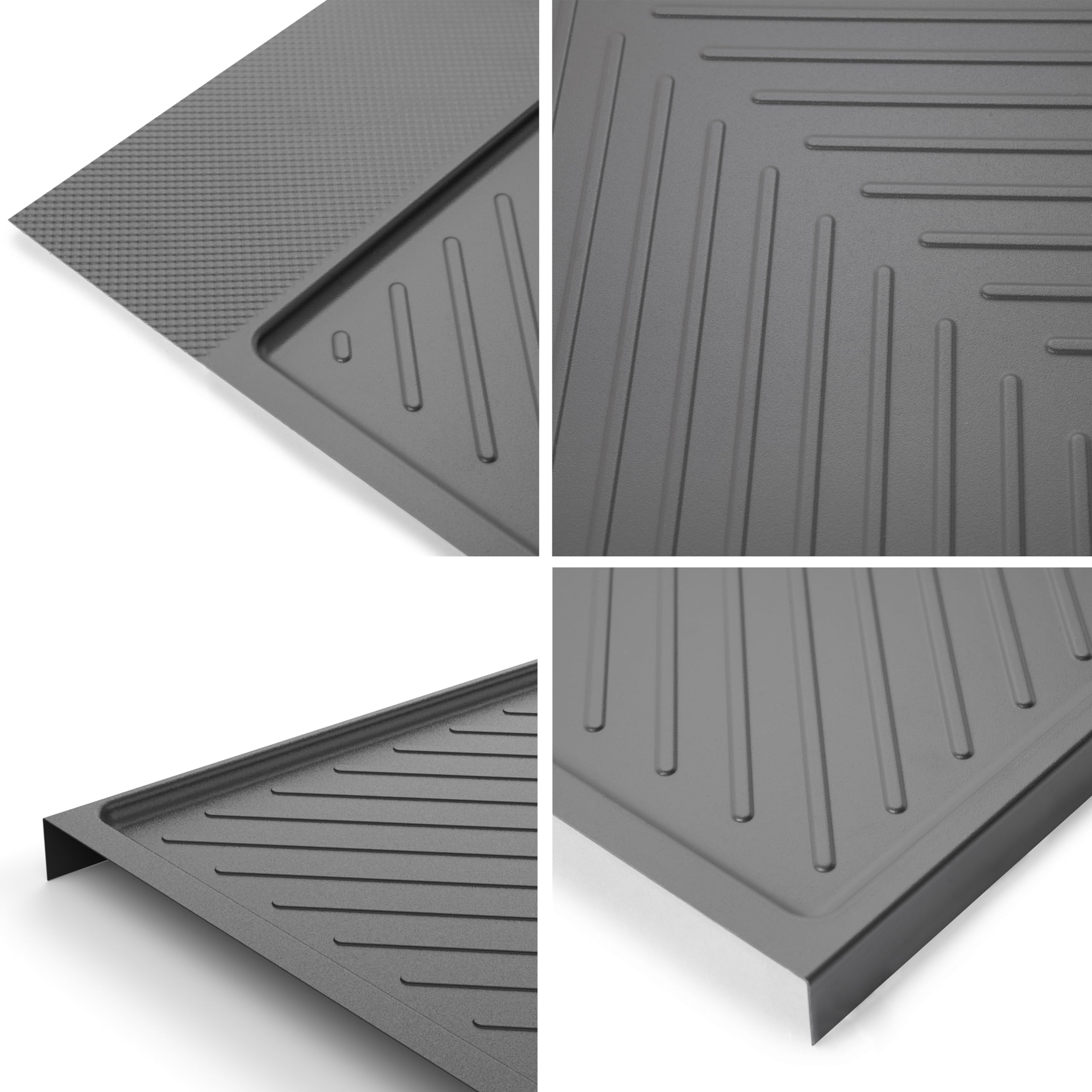 Emuca - Protezione per fondo di mobile da cucina, fondo sotto lavello M60, 568 x 580 mm, spessore 16 mm, Tecnoplastica, Grigio antracite