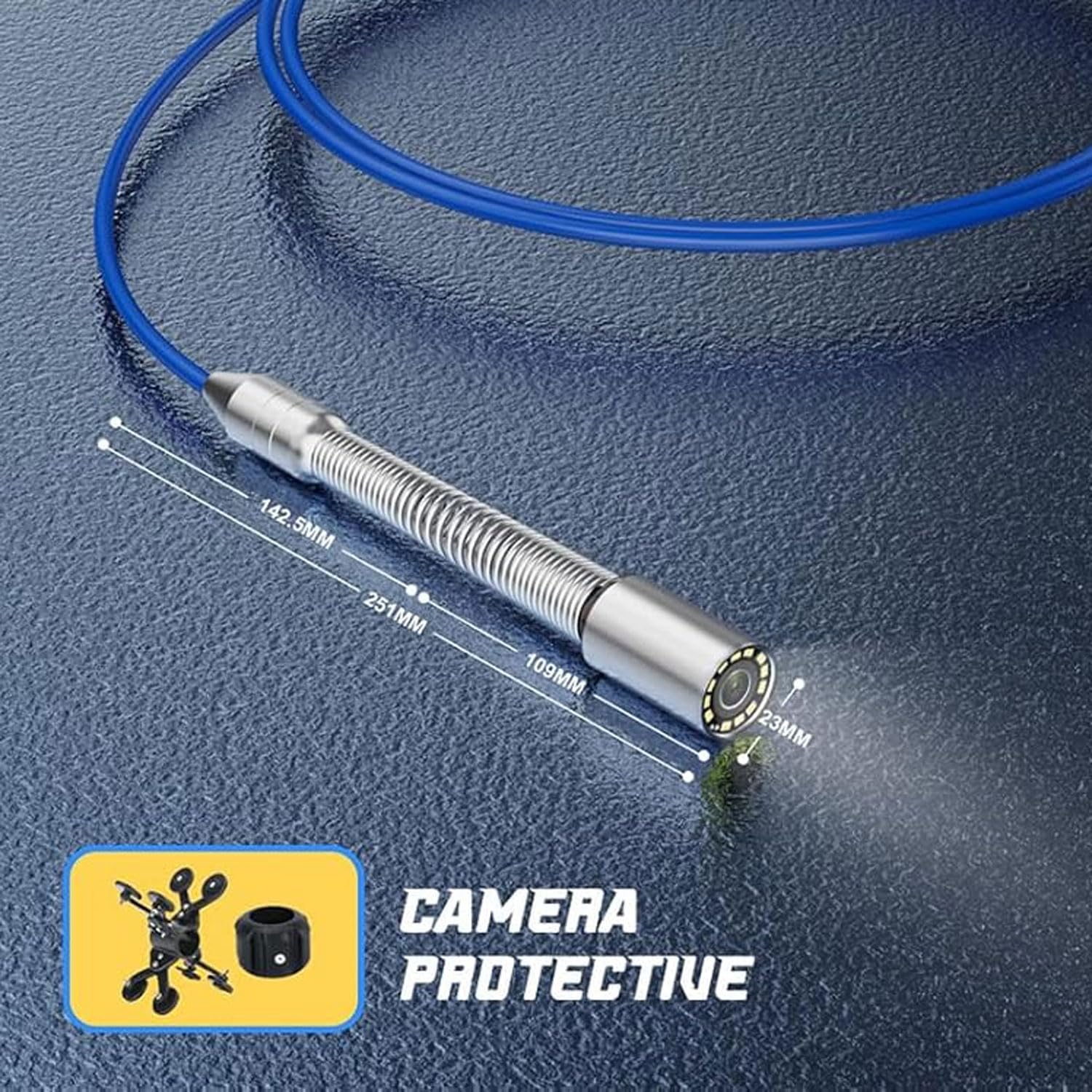 Cámara de inspección de alcantarillado, endoscopio industrial de tubo AHD de 9 pulgadas, resolución 1080P, 12 luces LED, zoom 5X, longitud de 100 pies, incluye tarjeta TF de 16 G