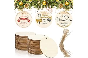 60 Pieces Blank Wooden Ornaments